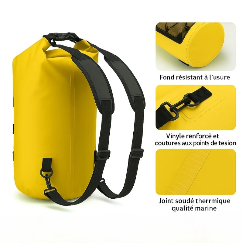 Sac étanche kayak rafting pêche et aventures aquatiques détails