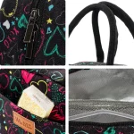 Sac isotherme 5 litres floral et élégant noir déails Sac isotherme 5 litres floral et élégant noir déails