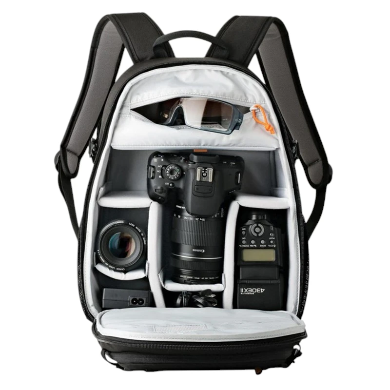 Sac photo léger et résistant pour aventuriers ouvert interieur