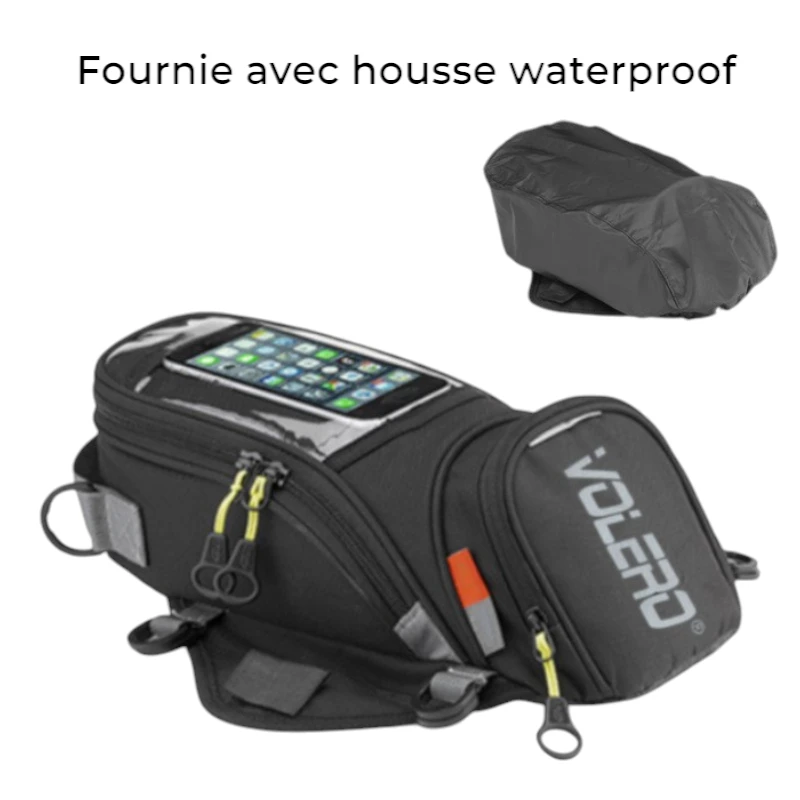 Sacoche de réservoir moto aimantée et étanche avec housse protection