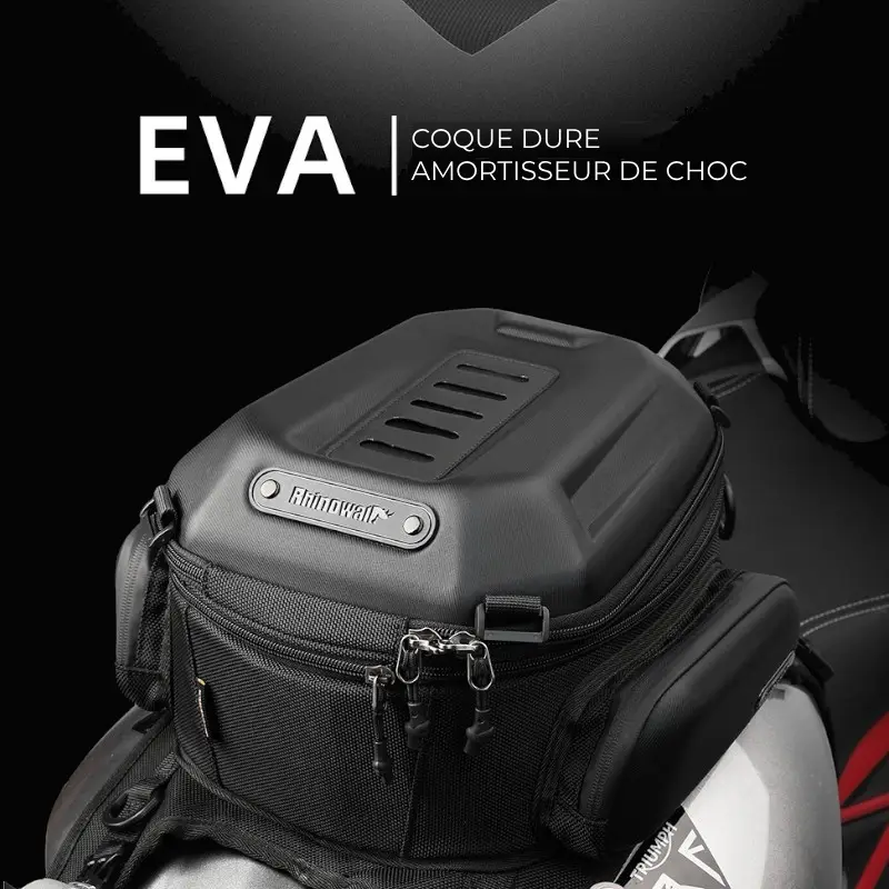 Sacoche réservoir moto étanche avec coque rigide materiau
