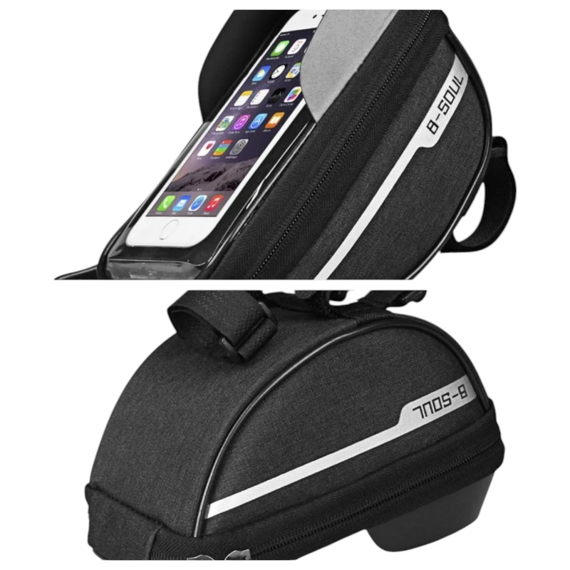 Sacoche vélo guidon avec écran tactile pour smartphone attaches