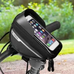 Sacoche vélo guidon avec écran tactile pour smartphone en situation