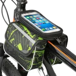 Sacoches vélo pour cadre imperméable avec écran tactile vert Sacoches vélo pour cadre imperméable avec écran tactile vert