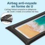 Pochette étanche pour telephone avec Airbag anti-noyade