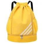 Sac de foot compartiment pour chaussures et ballon jaune Sac de foot compartiment pour chaussures et ballon jaune