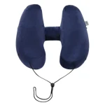 Coussin de voyage avec capuche ergonomique bleu marine Coussin de voyage avec capuche ergonomique bleu marine