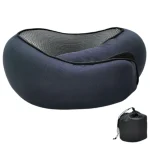 Coussin de voyage mémoire de forme ultra doux pour dormir bleu marine