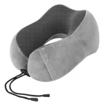 Coussin de voyage pour le cou ergonomique à mémoire de forme gris