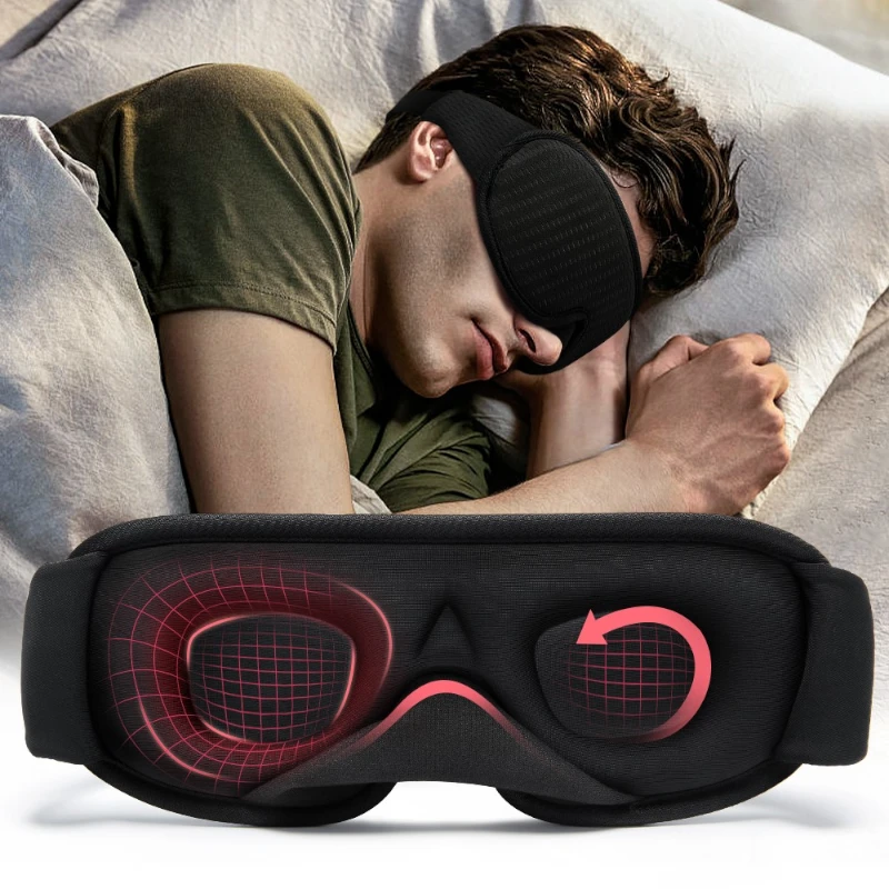 Masque de sommeil 3D ergonomique sur homme qui dort