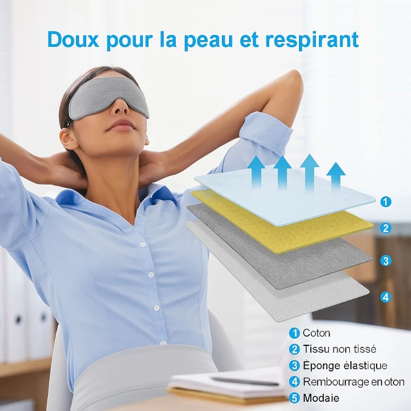 Masque de sommeil confortable doux compositionen plusieurs couches
