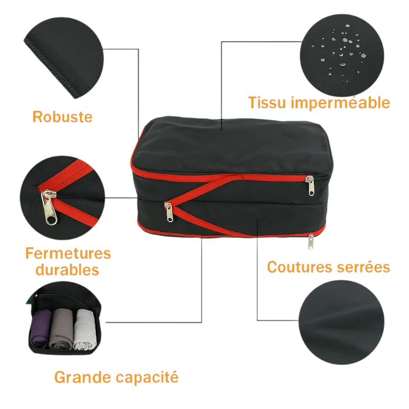 Sacs de compression de voyage pliables caractéristiques