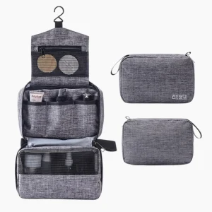 Trousse de toilette de voyage à suspendre - grise
