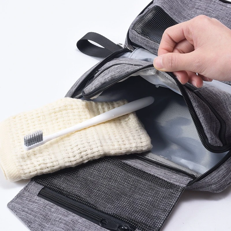 Trousse de toilette de voyage à suspendre interieur- grise