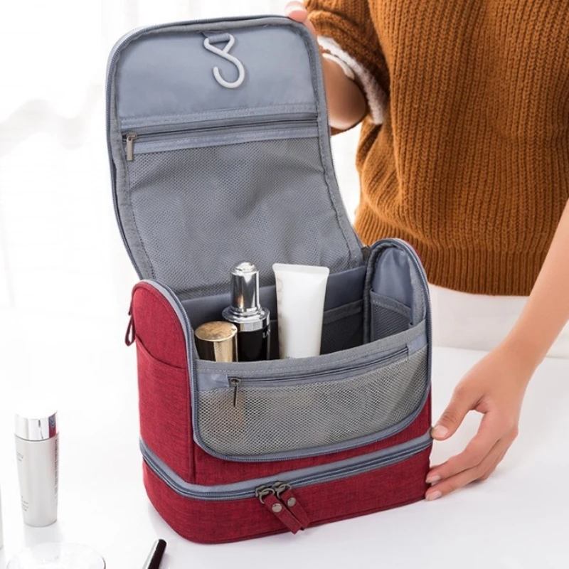 Trousse de voyage vanity imperméable ouverte