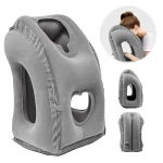 grisCoussin de voyage gonflable confortable différentes vues grisCoussin de voyage gonflable confortable différentes vues